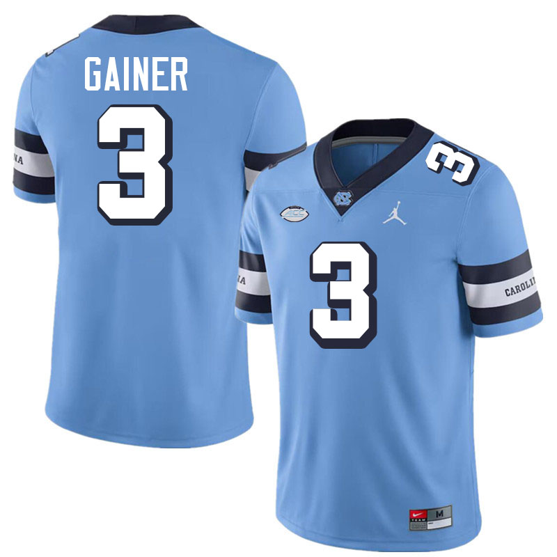 Amari Gainer UNC Jerseys,North Carolina Tar Heels #3 Amari Gainer Football Jerseys-Throwback Blue